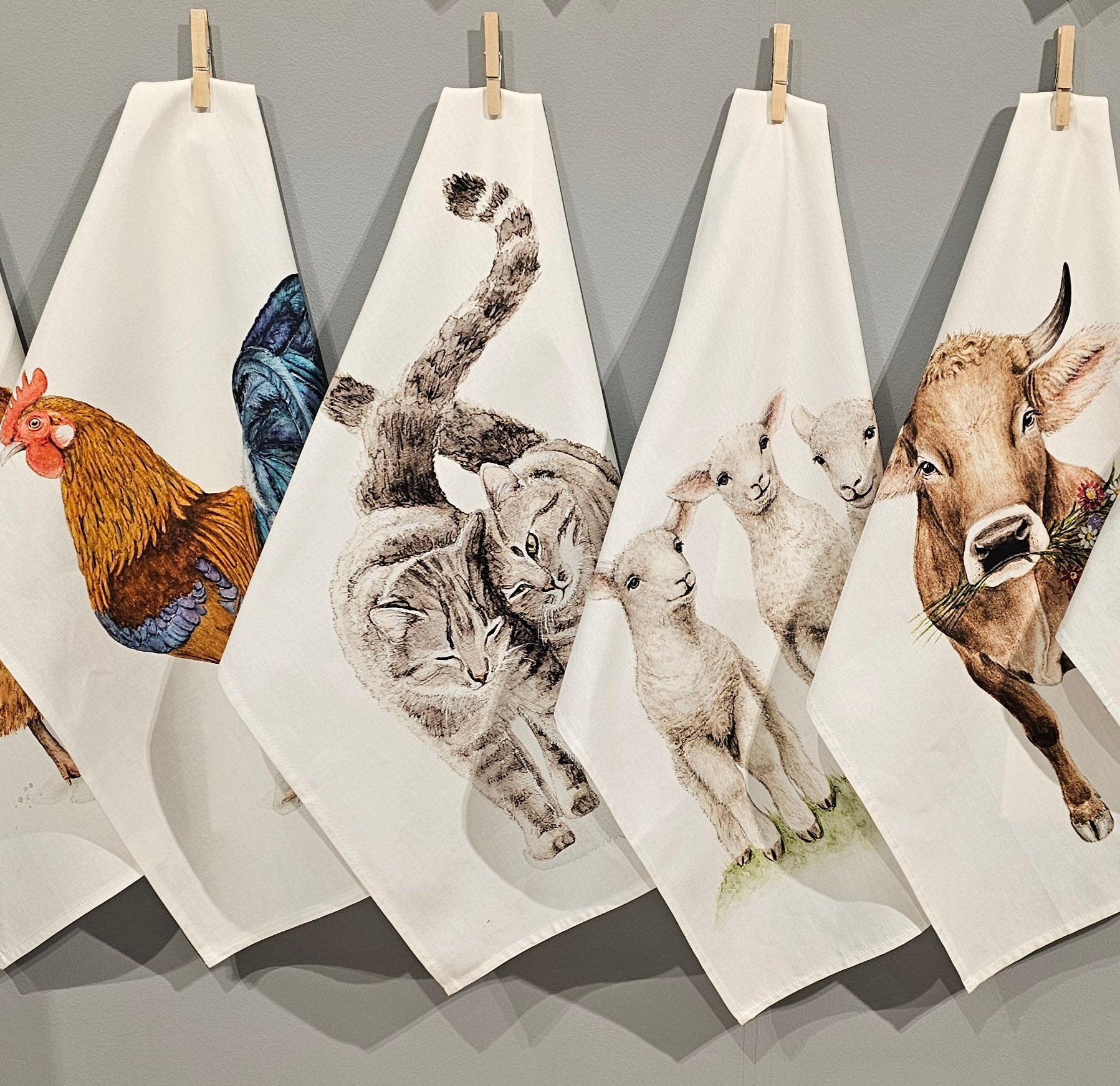 Maluu Geschirrtücher Tiere vom Bauernhof